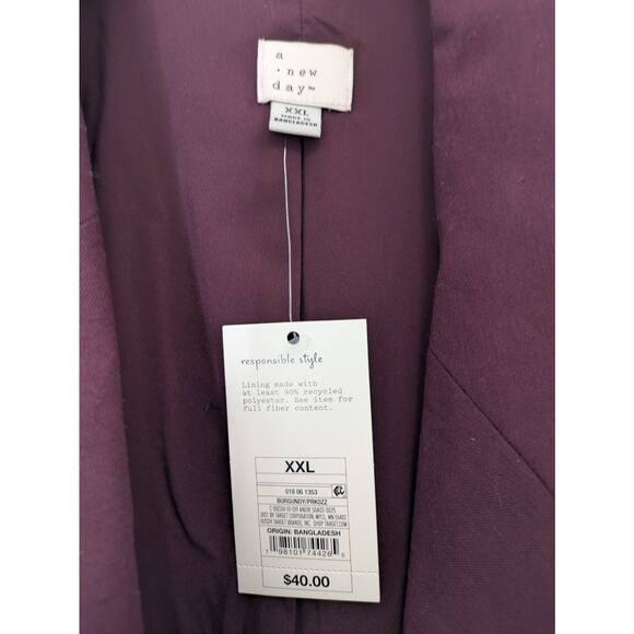 Womens Double Breasted Blazer XXL Maroon Lined Suit Jacket - Picture 7 of 10